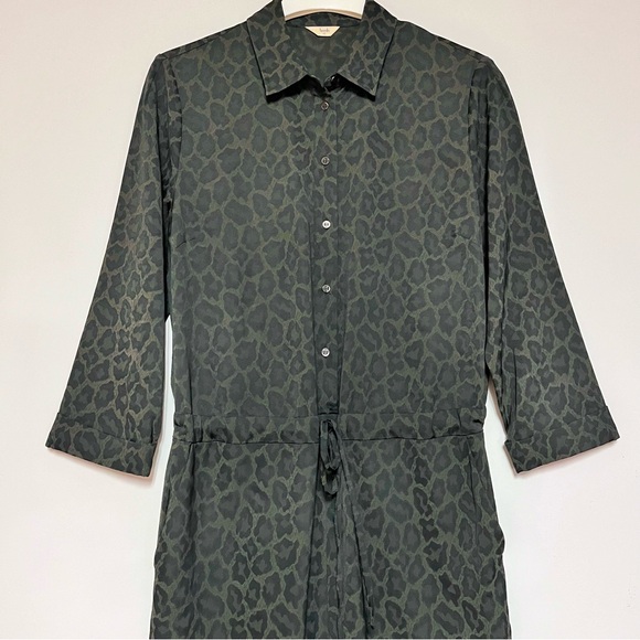 Hush Jacquard Leopard Jumpsuit Green Animal Print 70’s Retro Disco US 12 UK 10 - Picture 6 of 15